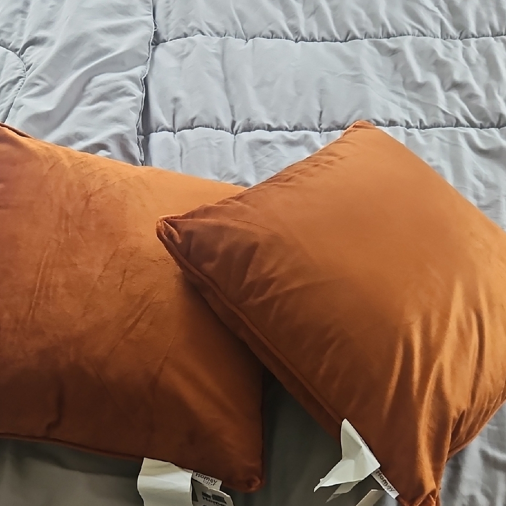 Homey Cozy Copper Orange Pillows